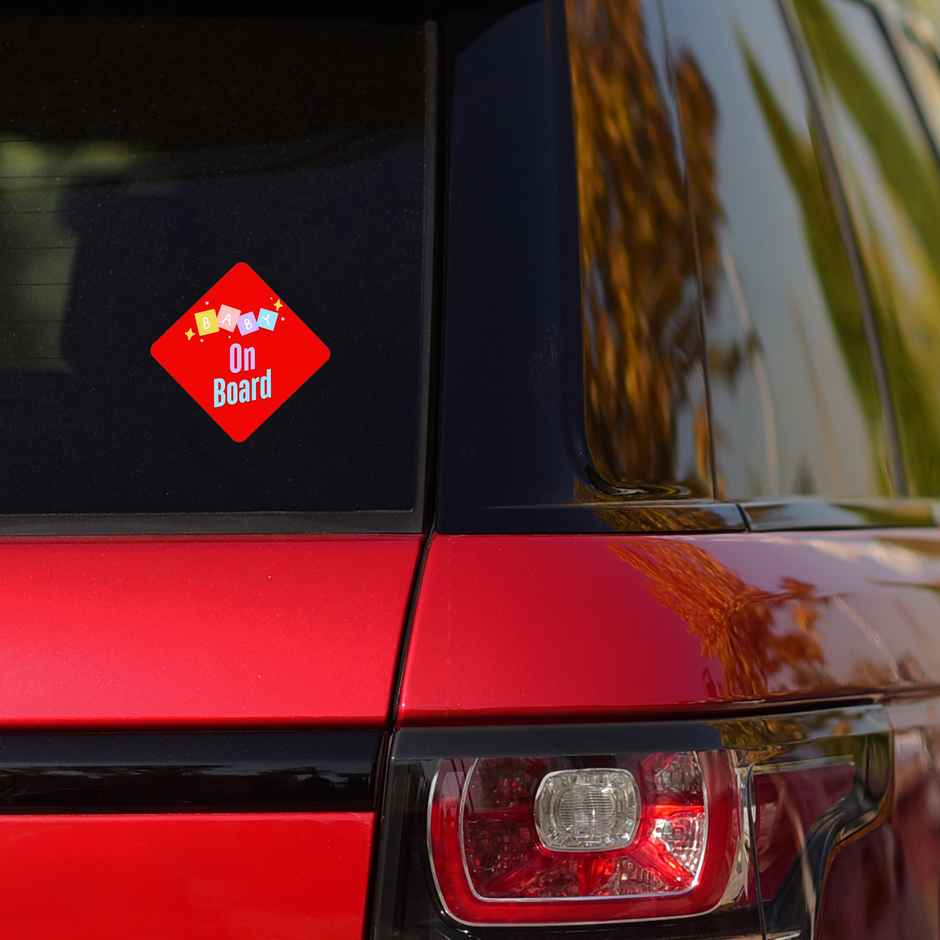 House Of Festivals Automobile Baby on Board PVC Sticker - 6 x 6 Inches Design 1