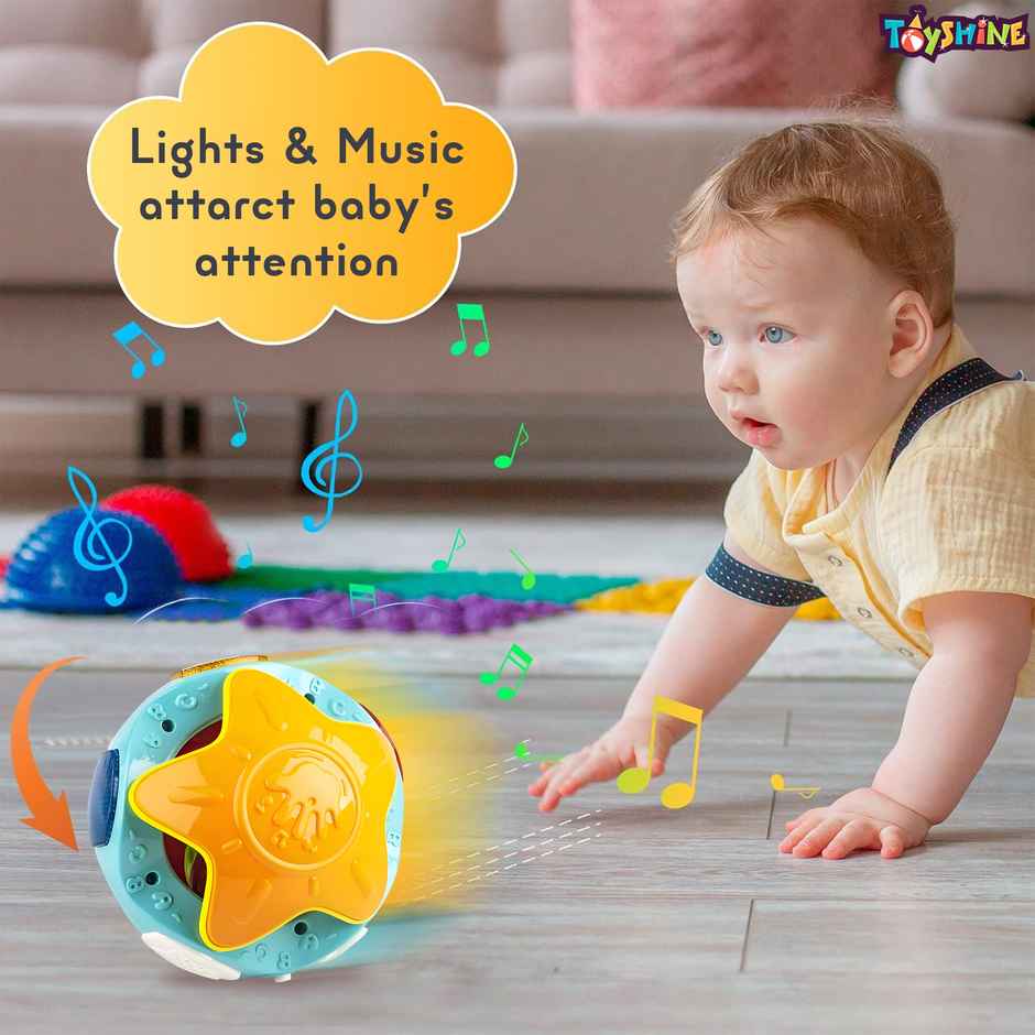 Toyshine Activity Ball Rattle Toy With Lights | For Babies Aged 6-12 Months