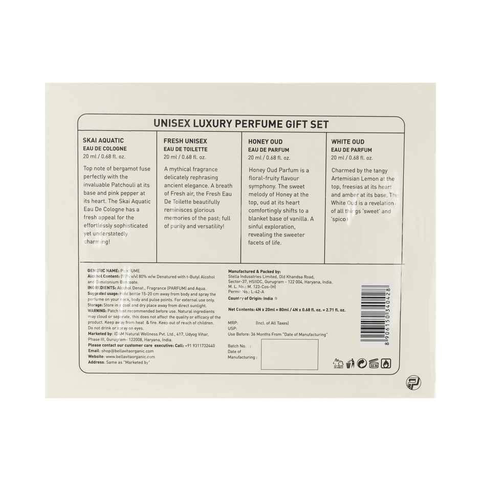 Galaxy Fusions Silky Smooth Dark Chocolate Bar, Made With 70% Cocoa(27.5gms) & Bella Vita Organic Unisex Luxury Perfume Gift Set(80ml) Combo