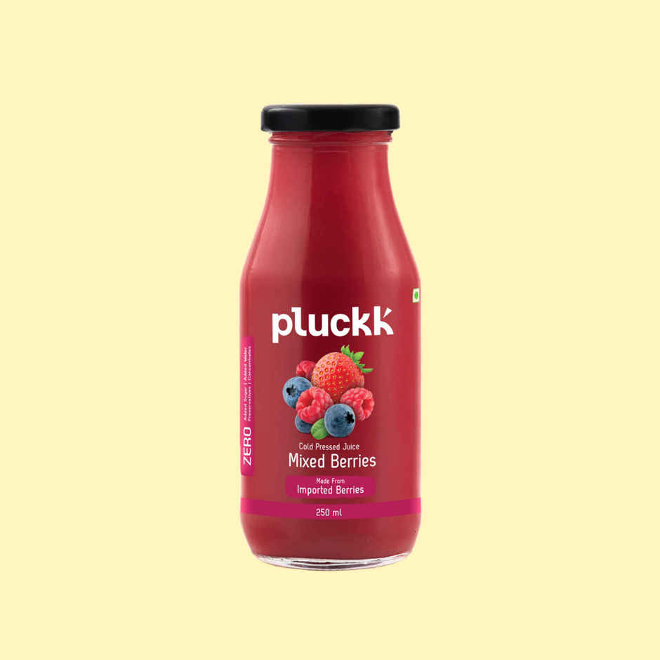 Pluckk Cold Pressed Extracted Mixed Berries Juice | No Preservatives | No Added Sugar