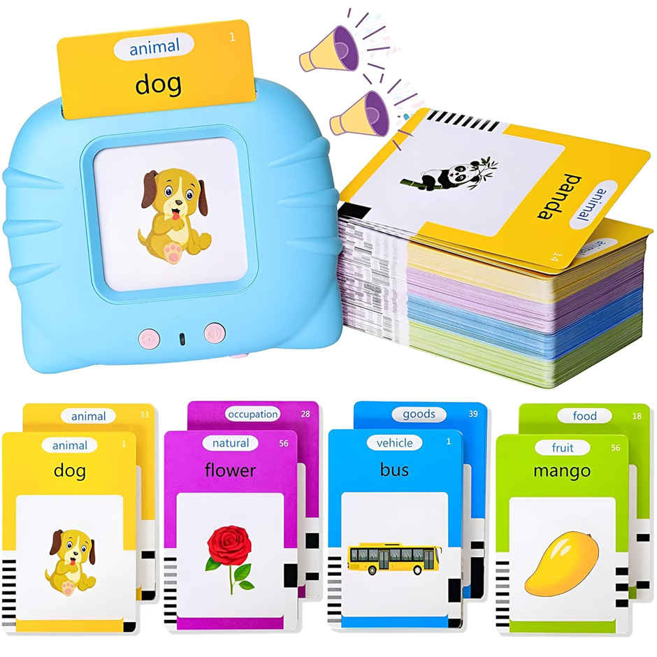 Toyshine Talking Flash Cards | Educational Learning Toy for Kids 2-6 years | Blue