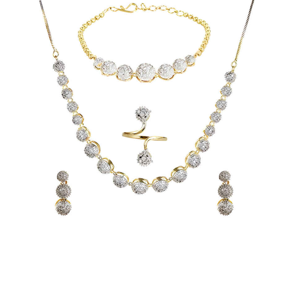 YouBella Traditional Jewellery Combo Gold Plated and AD Jewellery Set for Women (Mix - Combo - 102)