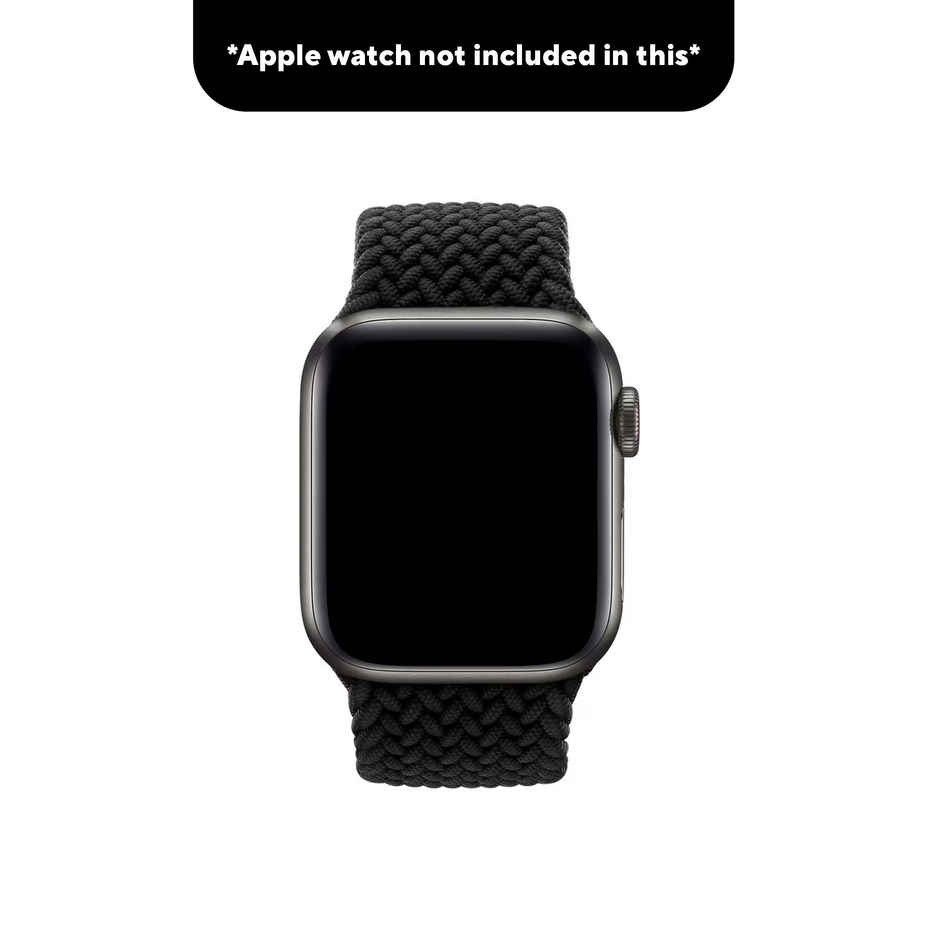 DailyObjects (42/44/45/46/49/Series10 46mm) Black Braided Solo Loop WatchBand