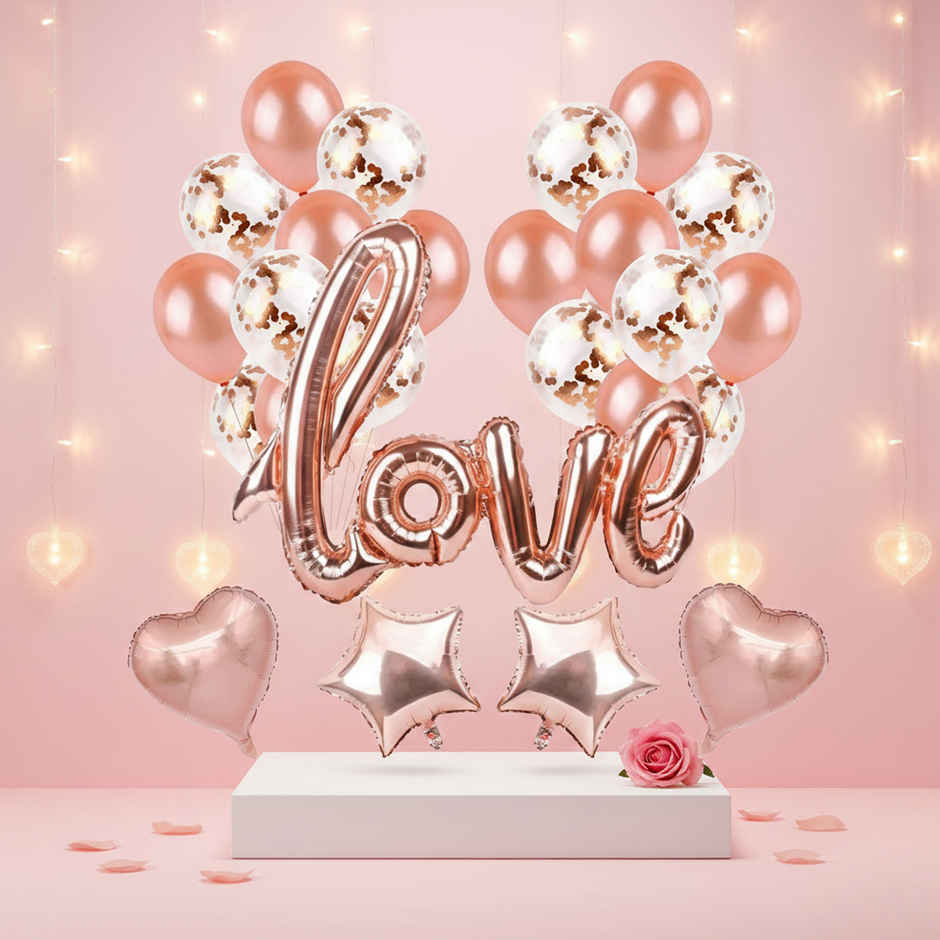 Rose Gold Love Balloons Decoration Kit | Party Propz