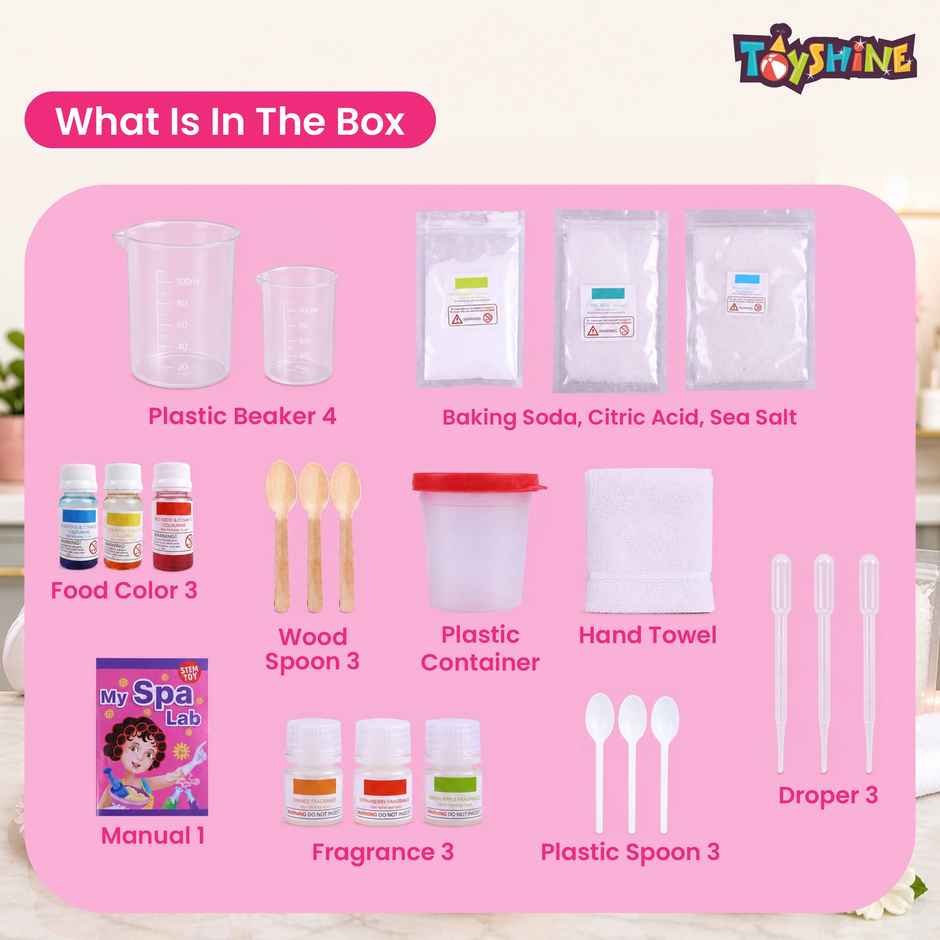 Toyshine My Spa Lab Diy Kit For Bath Bombs | Salts | Masks | Stem Fun For Kids | 6+ Years Old