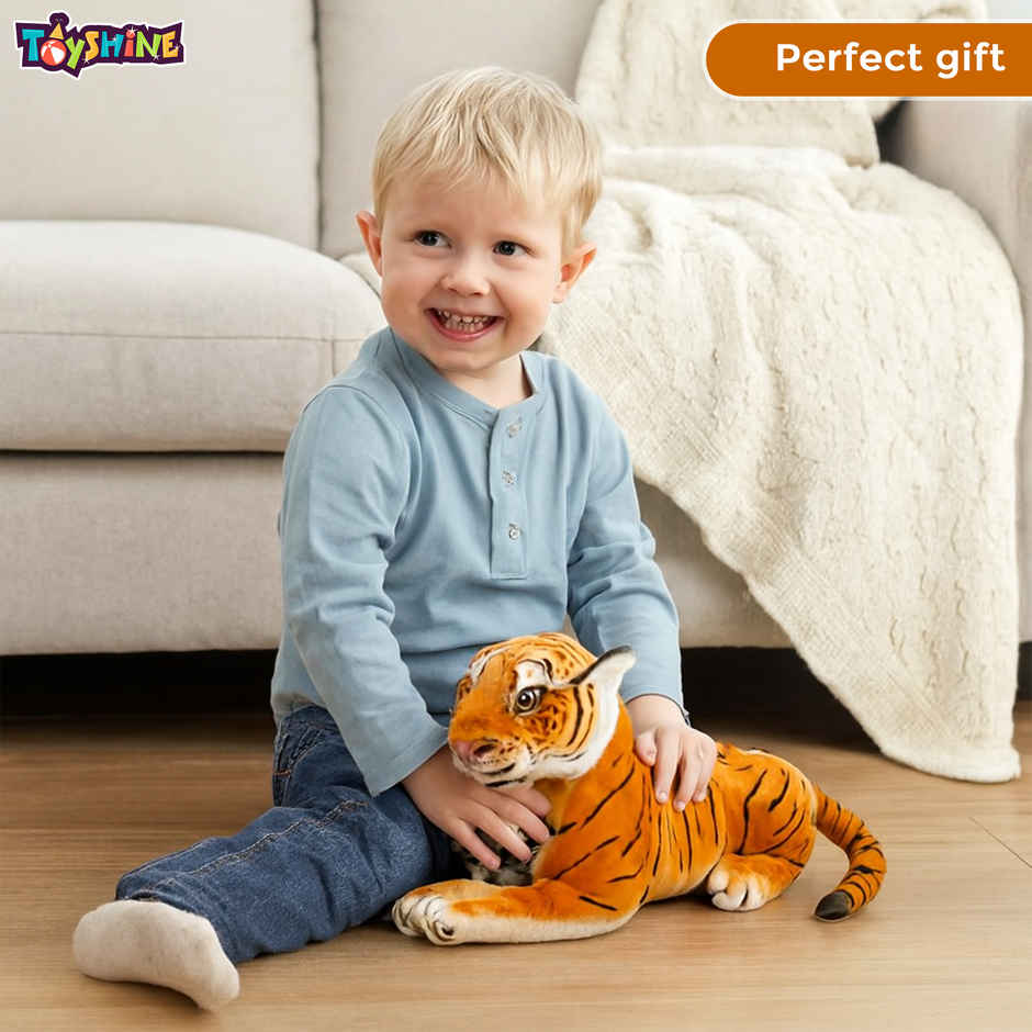 Spanker Tiger Soft Toy Realistic Tiger Plush for Kids & Decor - 32 cm