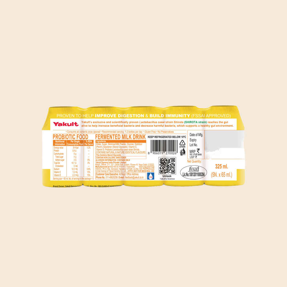 Yakult Light Mango Probiotic Fermented Milk Drink