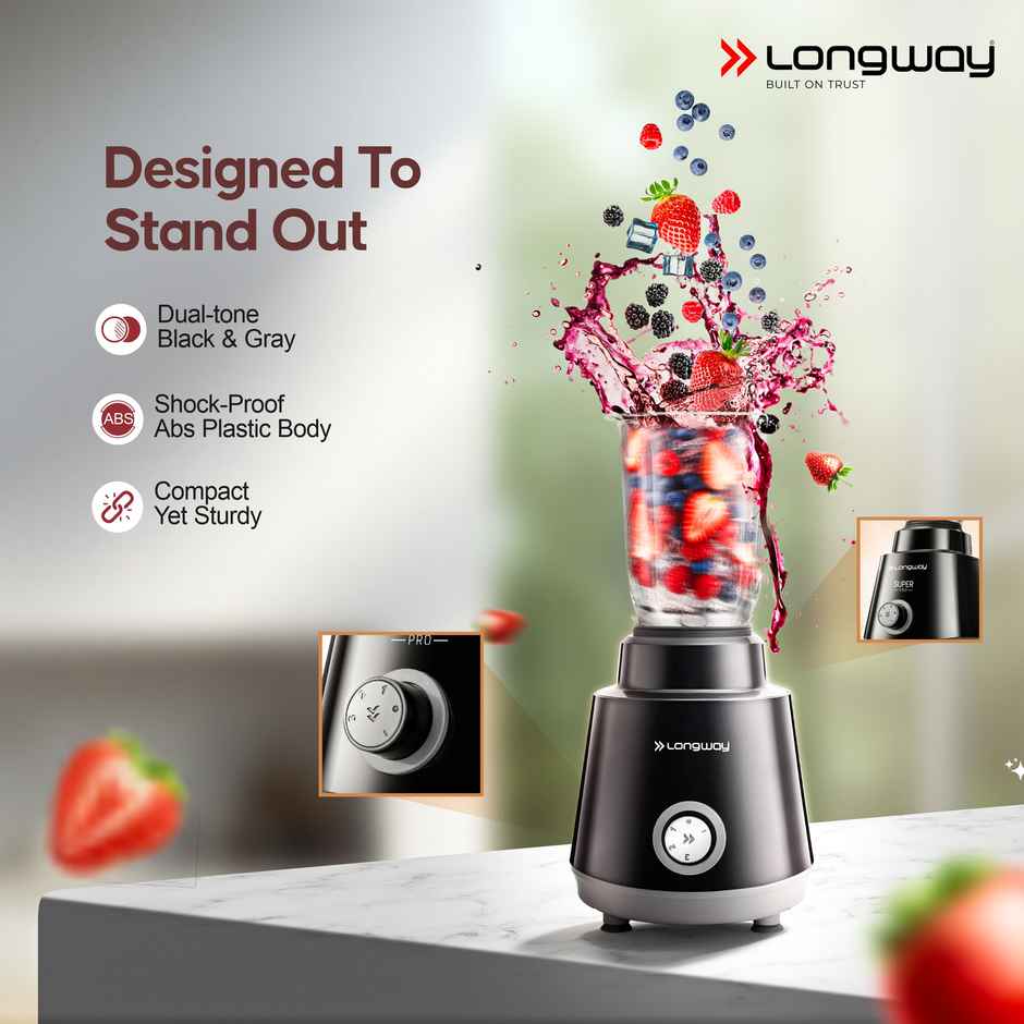 Longway Roto Max 500W Mixer Grinder + 1100W Dry Iron | 3 Jars | Powerful Motor Combo|2-Yr Warranty
