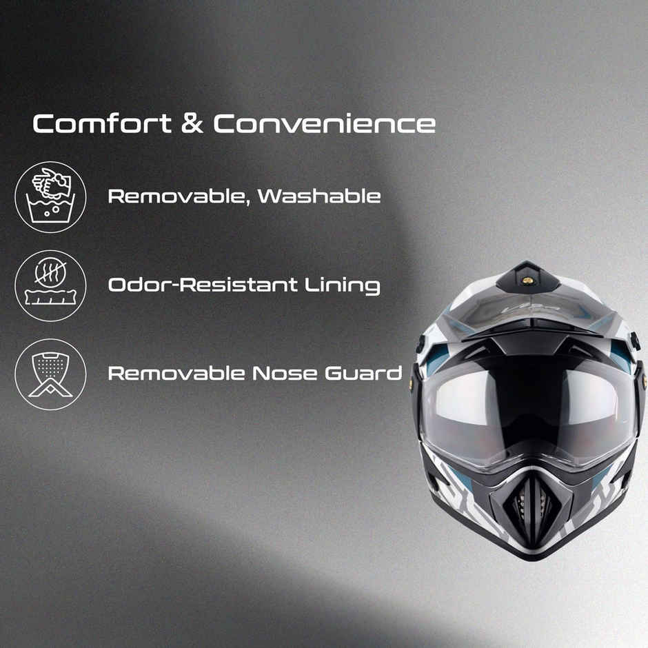 Vega Off-Road Motocross Lightweight Full Face Helmet-White Black - M