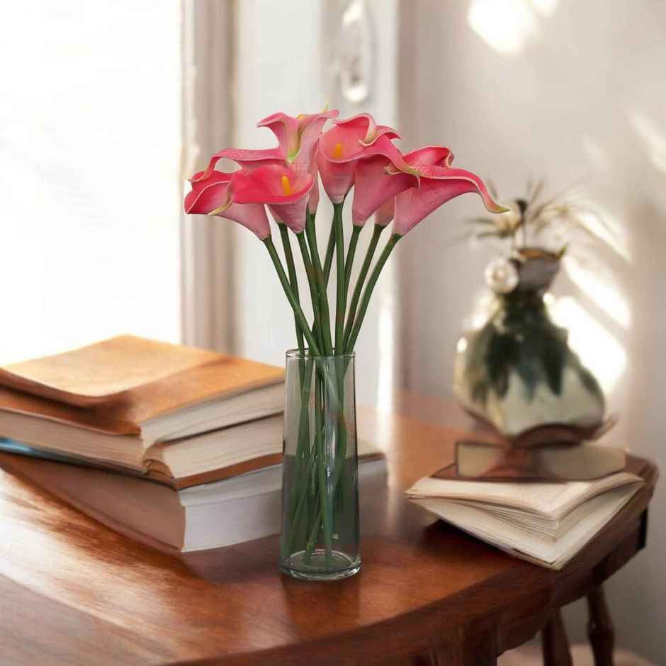 Tied Ribbons 10 Pcs Artificial Calla Lily Flowers Bunch