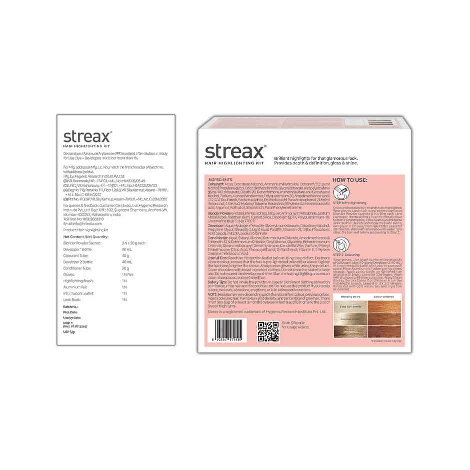 Streax Hair Colour Highlighting Kit Vibrant Blonde For Women