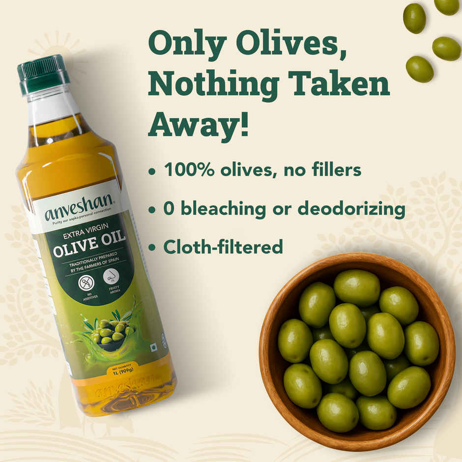 Anveshan Extra Virgin Olive Oil | Pet Bottle | Cold Pressed Extraction