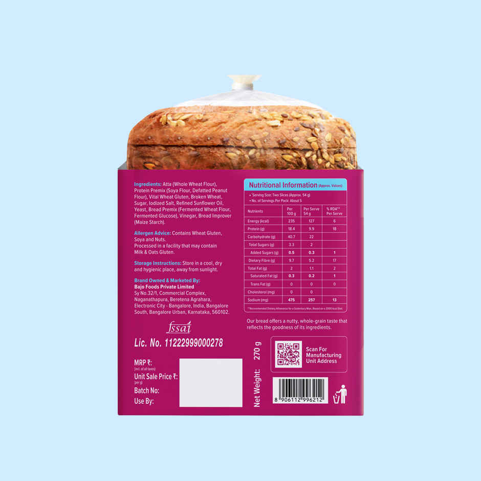 Protein Chef 50g Protein Bread | Multigrain Bread | No Maida