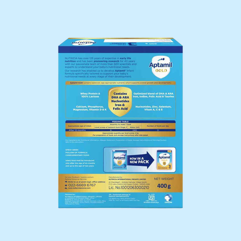 Aptamil Gold 3 Follow up Infant Formula Powder | Stage 3 | After 12 months