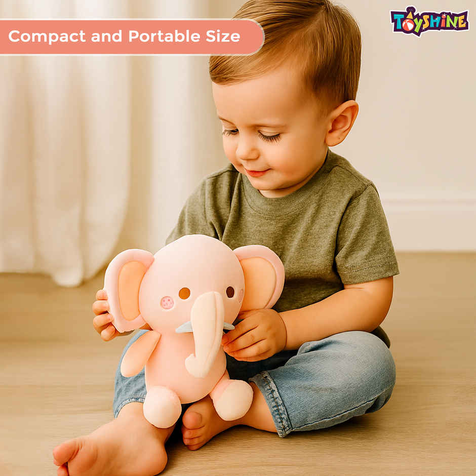 Spanker Elephant Soft Toy Cute Mini Plush with Blush Cheeks | Pink - 17 cm