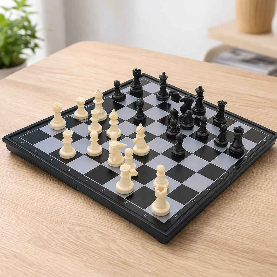 Toyshine Magnus Magnetic Chess Set With Folding Chess Board And Pieces Educational Toys
