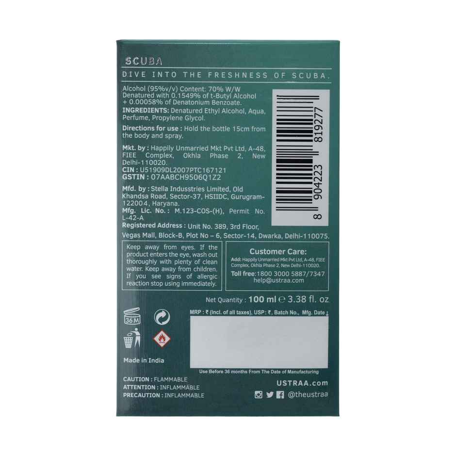 Ustraa Scuba Cologne - Perfume for Men