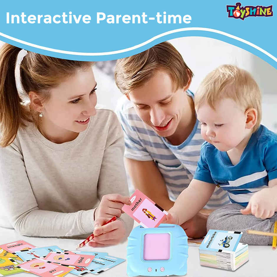 Toyshine Talking Flash Cards | Educational Learning Toy for Kids 2-6 years | Blue