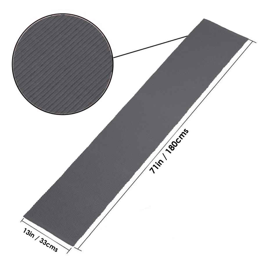 Lushomes Table Runner - Ribbed Grey | 13 x 71 inch