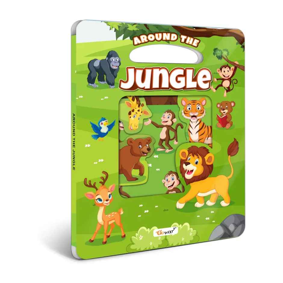 Around the Jungle Window Cut Board Book - Early Learning Picture Board Book | Toddler Learning Book