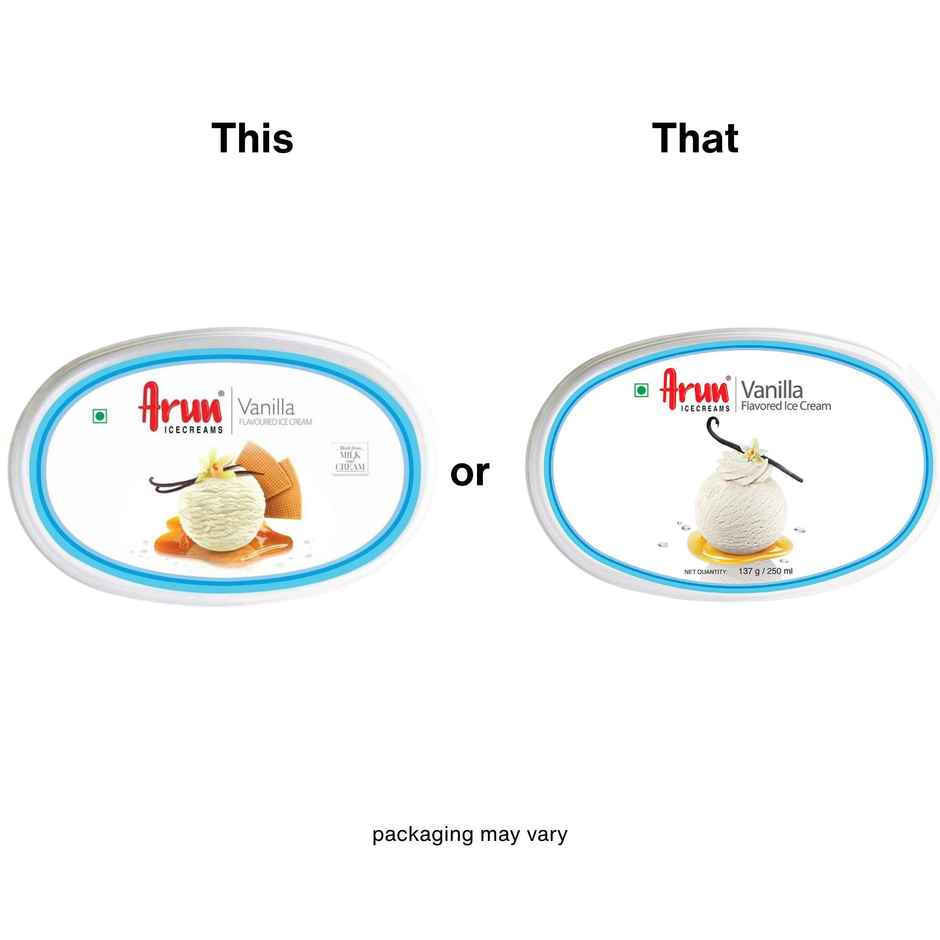 Arun Vanilla Ice Cream Tub | Classic Creamy Flavour