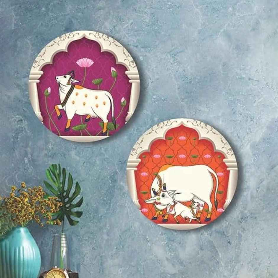 Indianara Set of 2 Beautiful Pichwai Round Shape Wall Painting