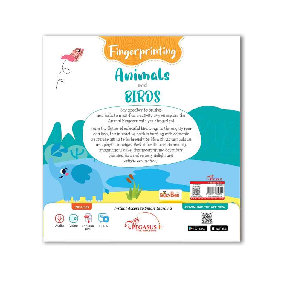 Pegasus Books Fingerprint Colouring Book | Animals & Birds
