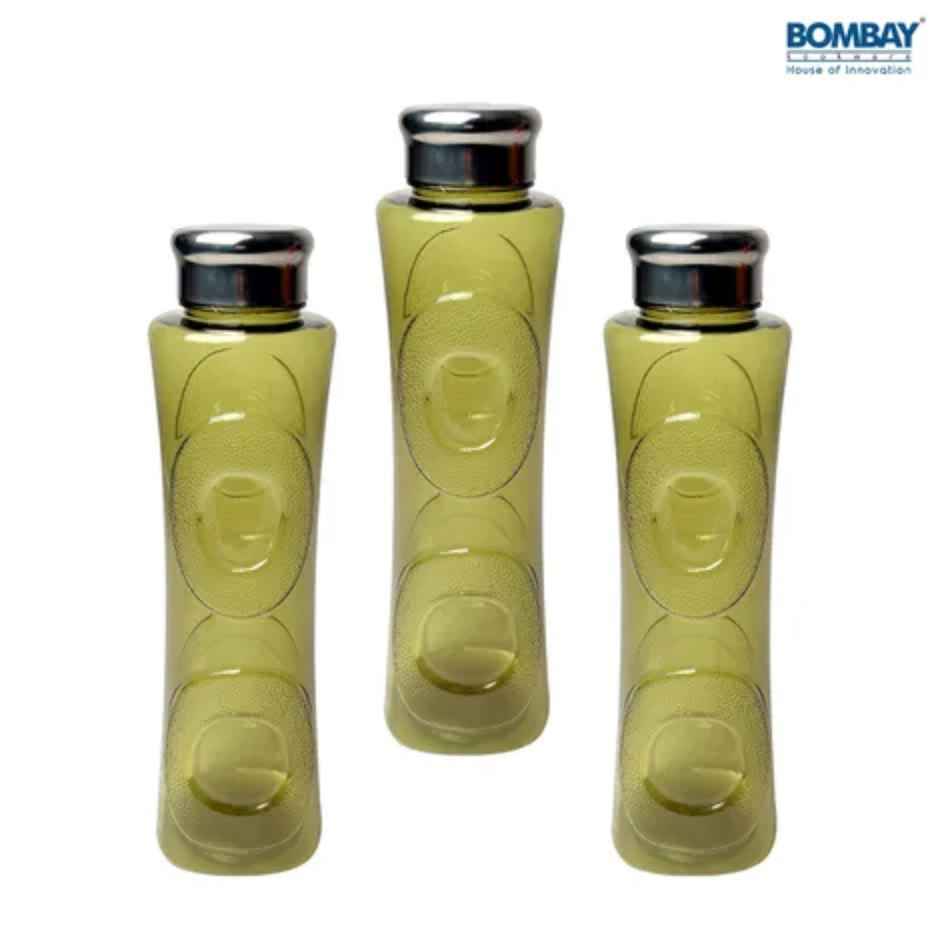 Topaz BPA-free Plastic Water Bottle with Steel Cap | Set of 3 pcs | Each 1500ml | Green