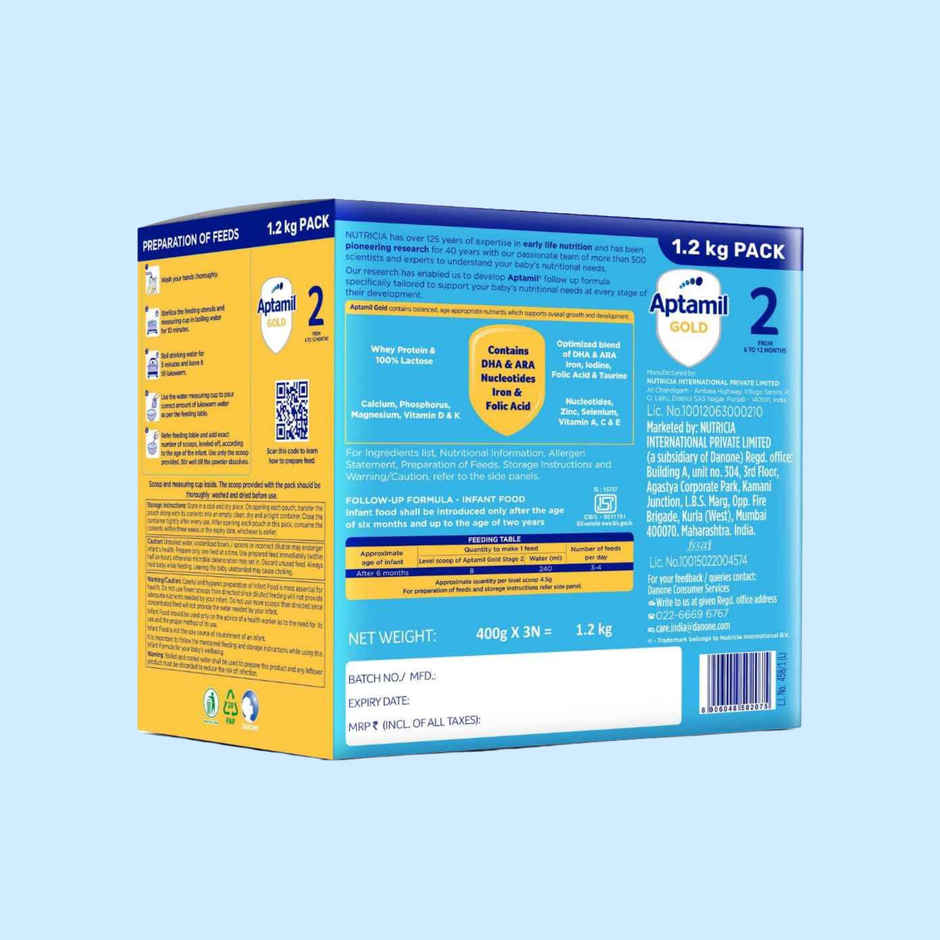 Aptamil Gold 2 Follow up Infant Formula Powder | Stage 2 | After 6 months
