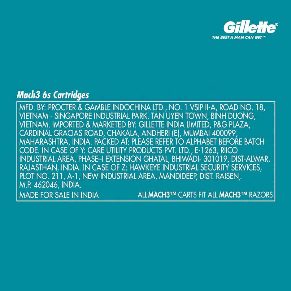 Gillette Mach3 Shaving Blades For Men (6 Cartridges)