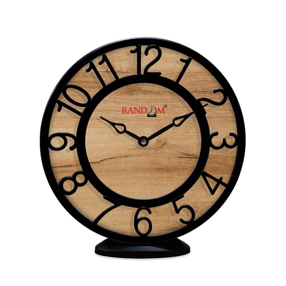 CasaCraft Pepperfry Wall Cum Table Clock 8 inch Brown Artisan Contemporary Design for Decor Home