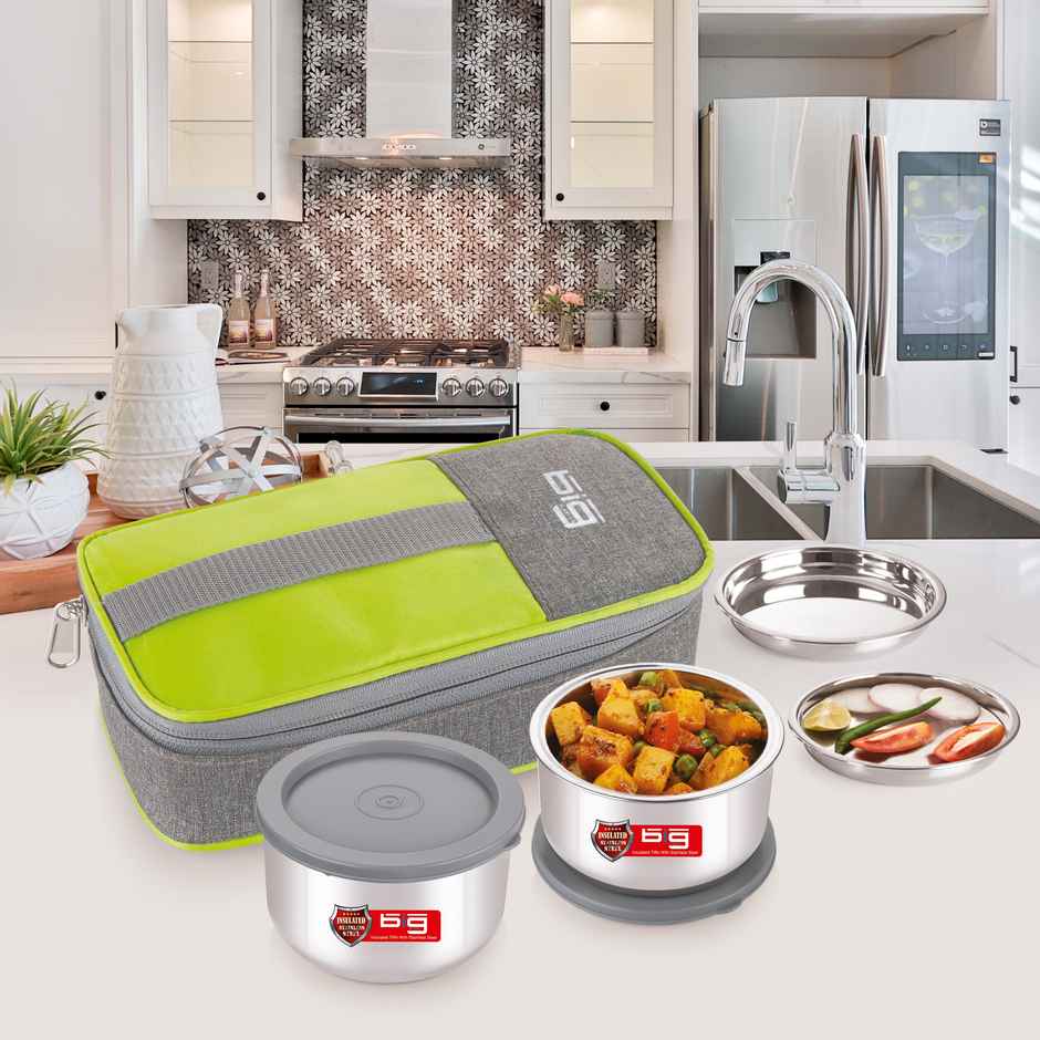 Big Inox Bento Stainless Steel Container Green
