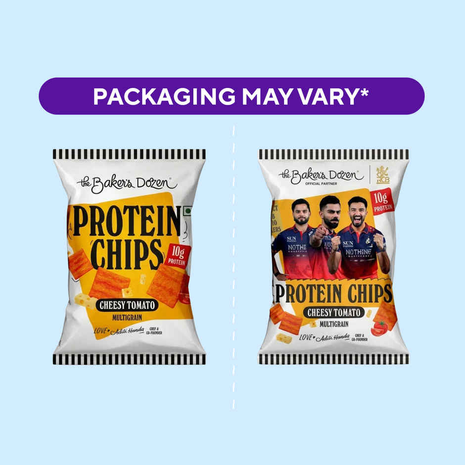 The Baker's Dozen Protein Chips Cheesy Tomato Multigrain | 10g Protein | Baked | Healthy Snacks