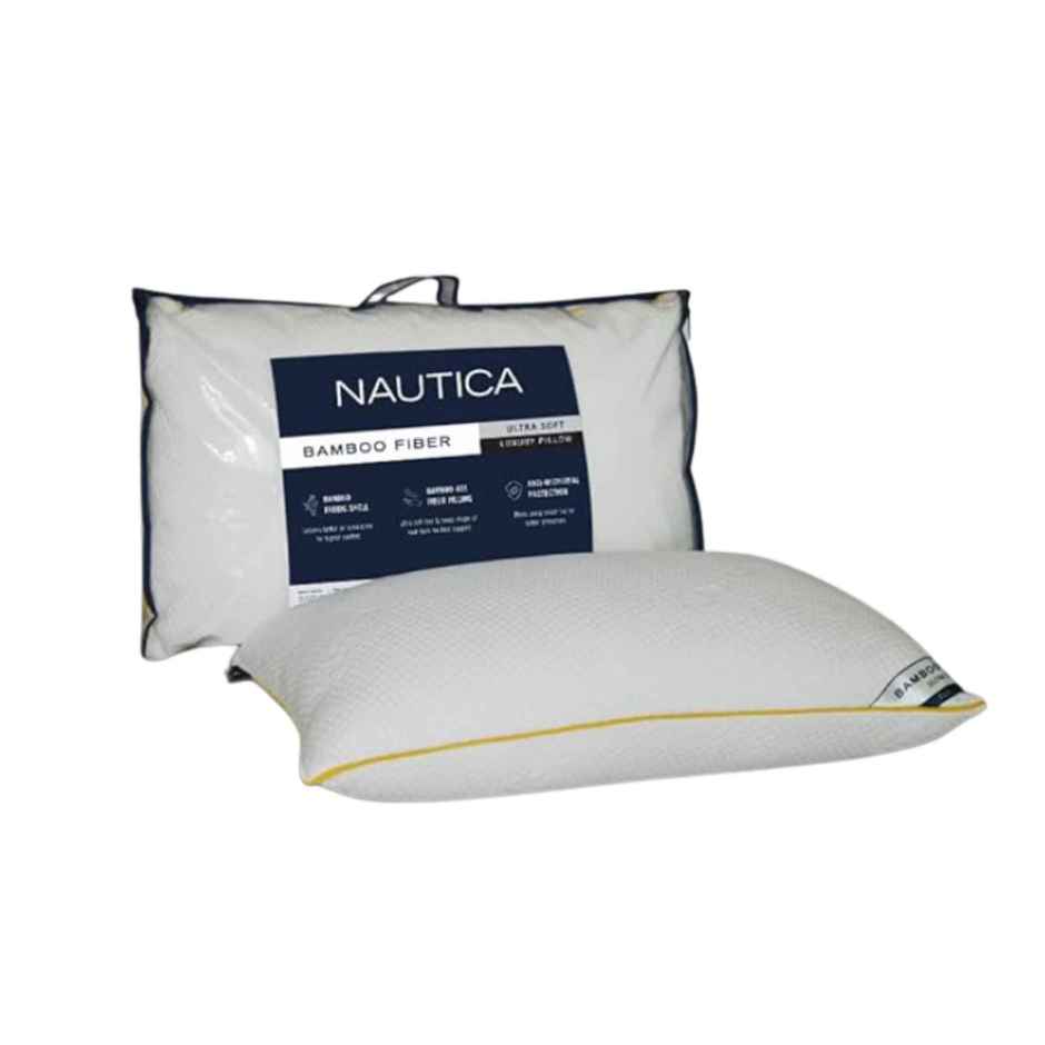 Nautica Bamboo Fiber Filling Anti | Microbial Pillow |  19 x 28 in Size | Bamboo Fiber | White