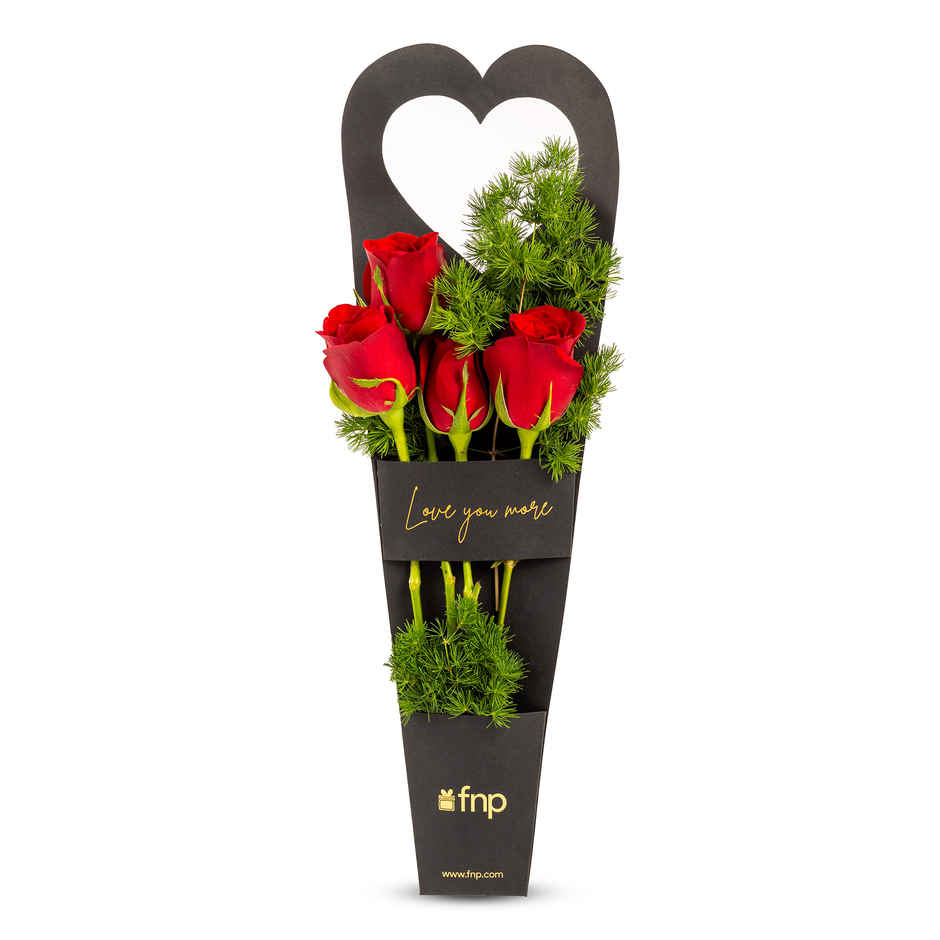 Fnp Magic Of Red Roses In Sleeve(1pc) & Cadbury Dairy Milk Silk Mousse Chocolate Bar(50gms) Combo