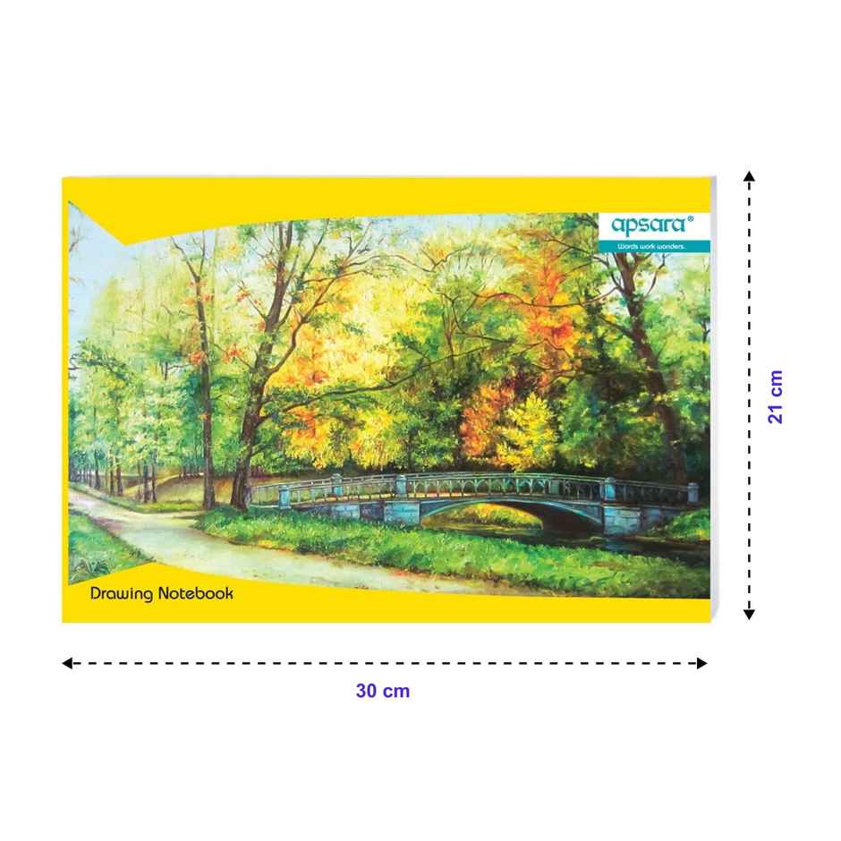 Apsara Drawing Book A4 Size | 36 Unruled White Pages | 29.7 x 21 cm - Assorted Colour & Design