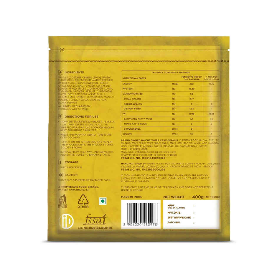 iD Fresh Paneer Paratha