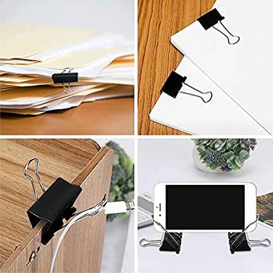 Chrome Black Binder Clip - 19Mm