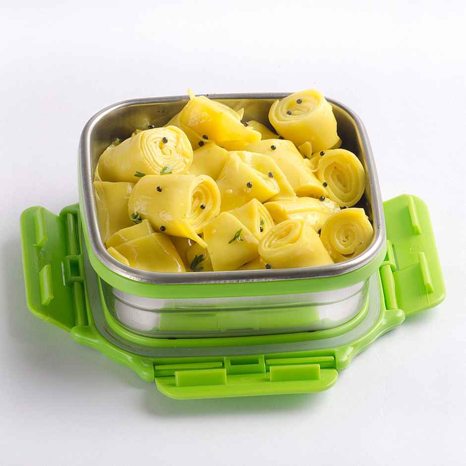 Veigo Medium Stainless Steel Leakproof Snack+Tiffin Box (330 ml) Office,Home,School - Green