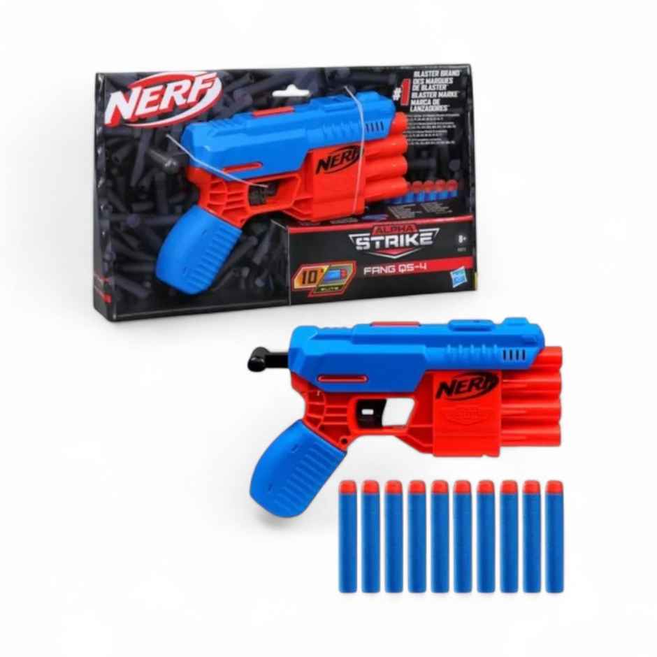Nerf Alpha Strike Fang QS-4 Blaster with 10 Elite Darts | Toy Gun