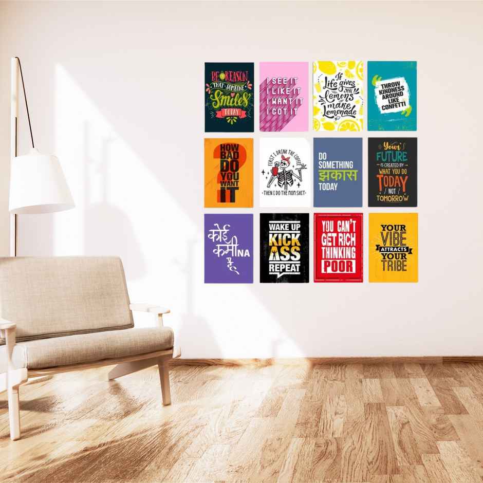 Paper Plane Design Inspirational Motivational Quotes Posters | Set of 12 Size ( 29 Cm x 21 cm ) D45
