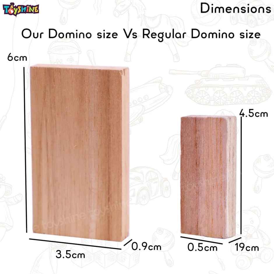 Toyshine 120-Piece Wooden Domino Blocks, Stacking & Racing Game for Kids