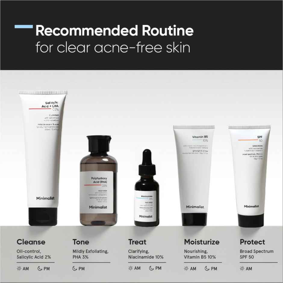 Minimalist Gel-based Moisturizer with 10% Vitamin B5 for  Oily & Acne-Prone Skin Combo