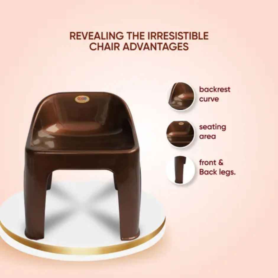 Avro Furniture Rock-Small Sitting Stool with Backrest-Brown-Set of 2