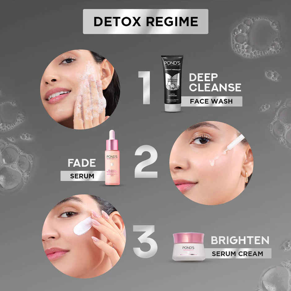 Pond's Bright Miracle Detox Facewash With 10X Power Of Charcoal
