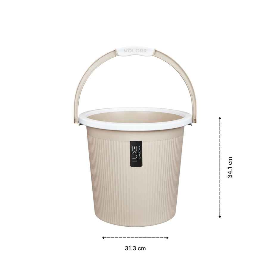 Kolorr Luxe Bathroom Bucket Ratan Lt | 18 L | Sand Stone