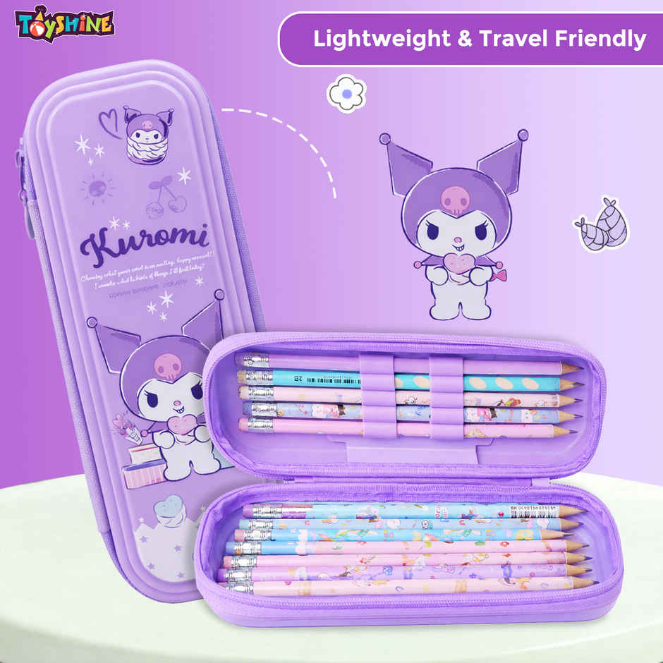 Toyshine Magic World EVA Hardtop Pencil Pouch Double Compartment | Purple
