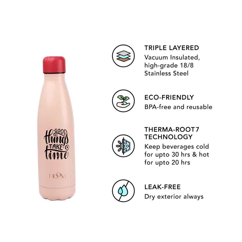 Hoom Food Grade Stainless Steel Powder Coated Water Bottle | 750 ml | Assorted