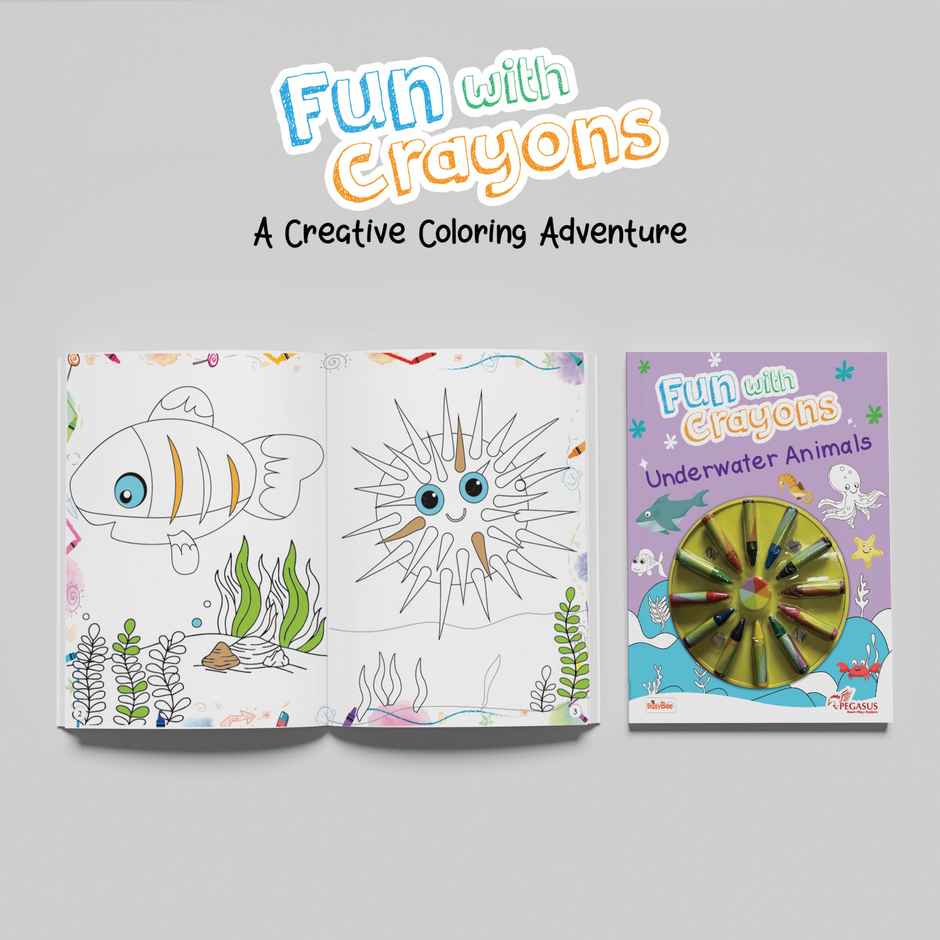 Pegasus Books Fun With Crayons | Underwater Animals