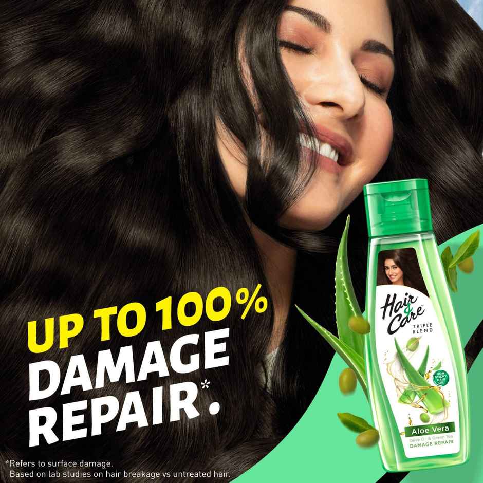 Hair & Care Damage Repair Non-Sticky Hair Oil with Aloe Vera Olive Oil & Green Tea